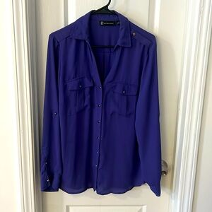 Blouse, purple. 
Wear it cuffed sleeve or long sleeve.